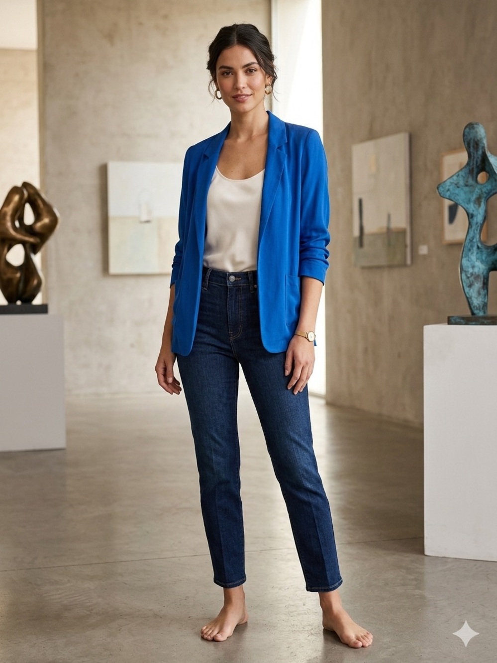 Talula Royal Blue Open-Front Blazer